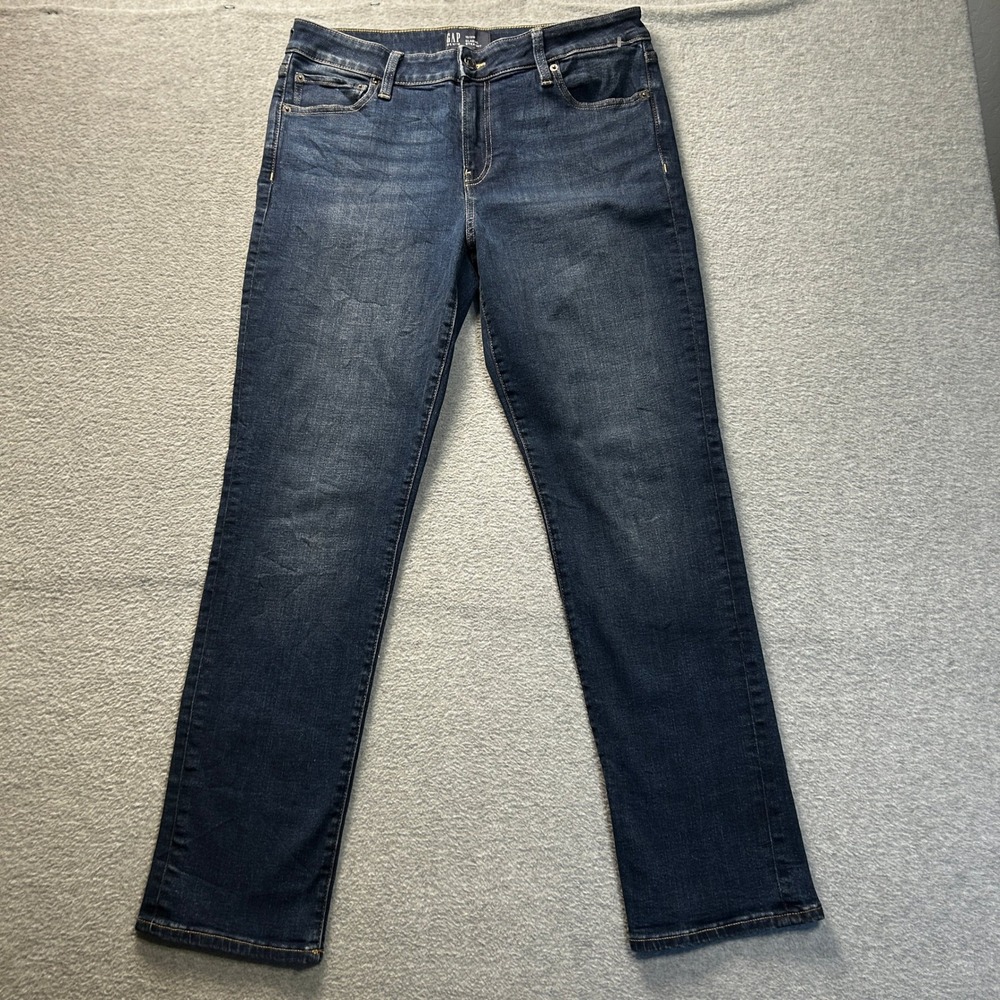 Gap Classic Straight Jeans Womens 12/31R  Blue Medium Wash‎ Denim Stretch